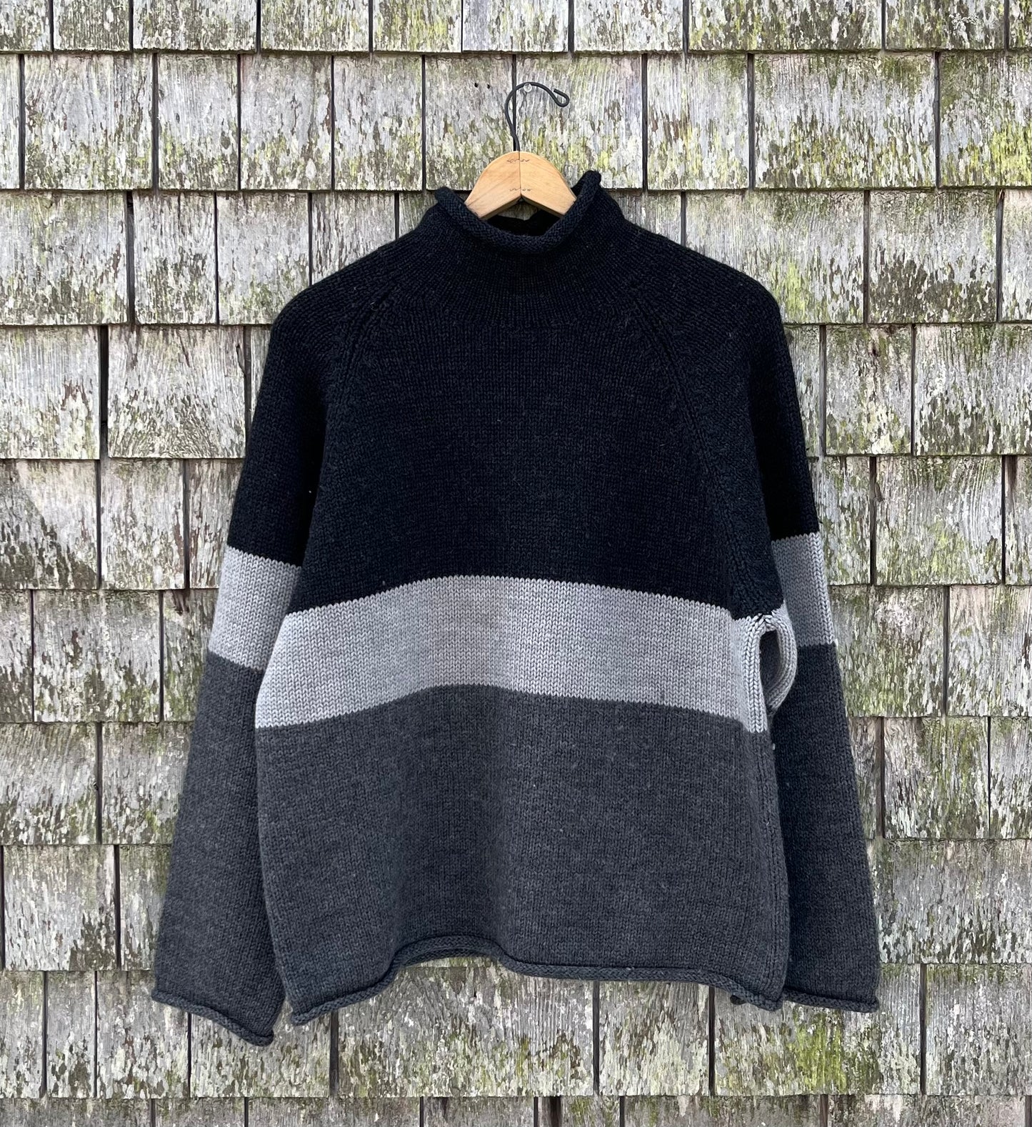 90s J.Crew Striped Wool Rollneck Sweater (L)