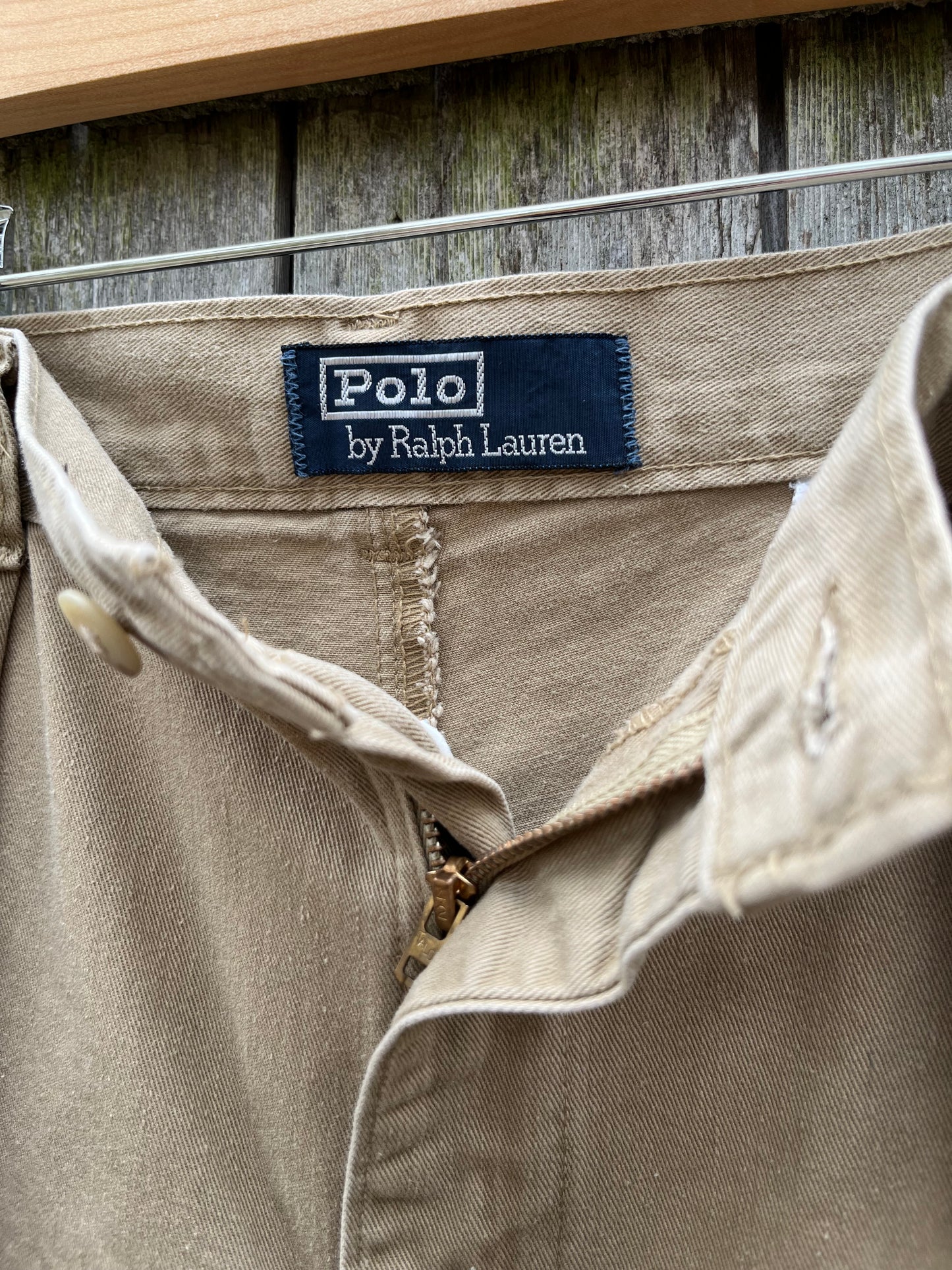90s Polo Ralph Lauren Pleated Front Cotton Twill Shorts (34,5”)