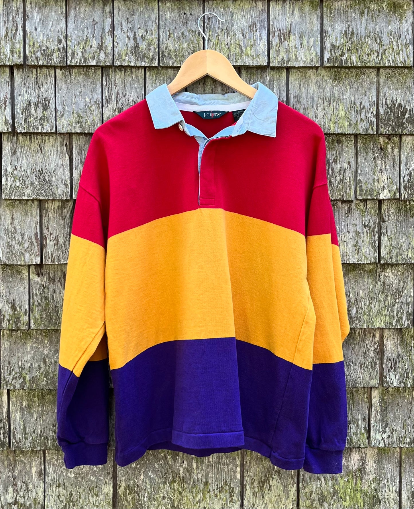 90s J.Crew Striped Cotton Rugby Shirt (L)