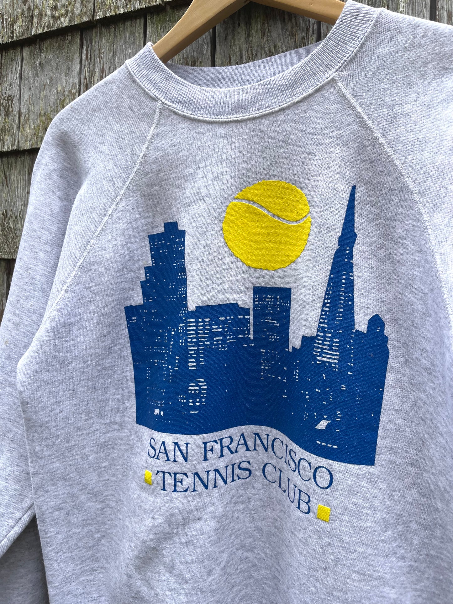 80s San Francisco Tennis Club Raglan Sleeve Crewneck Sweatshirt (M)