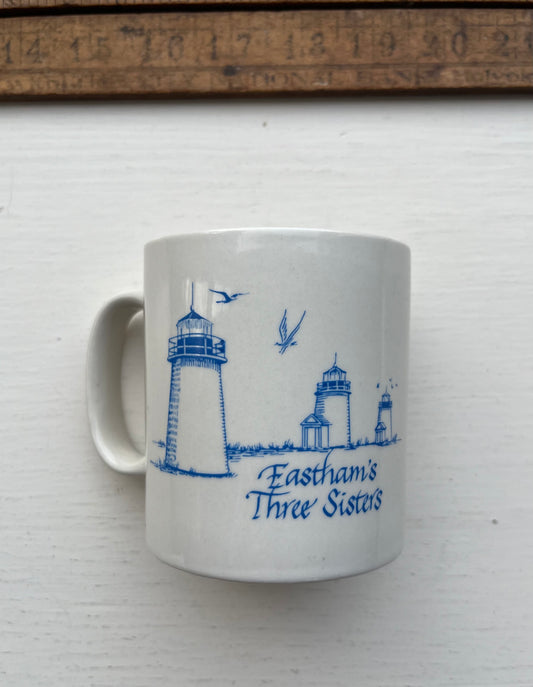 90s Eastham Three Sisters Lighthouse Rededication Souvenir Coffee Mug