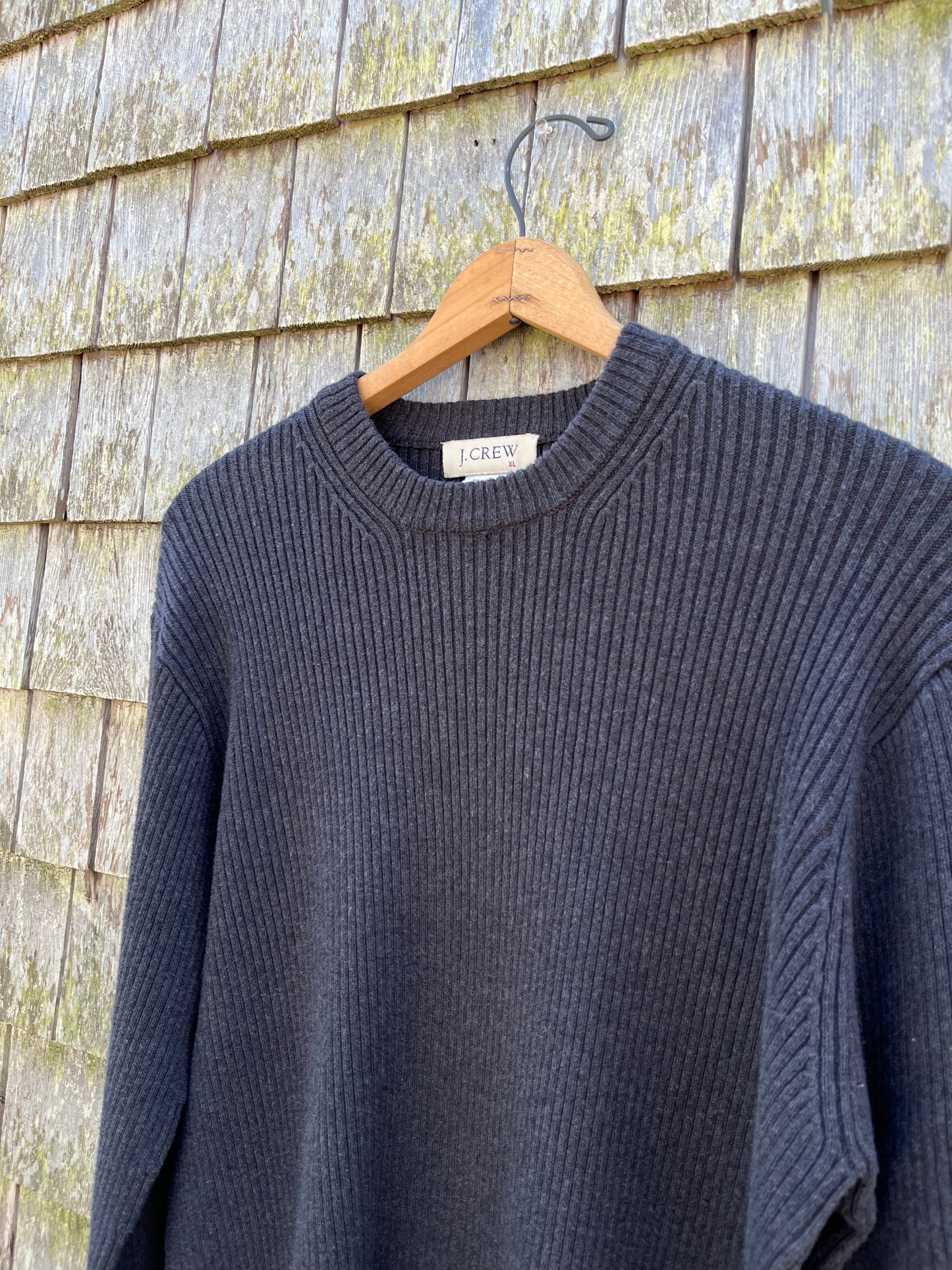 90s J.Crew Crewneck Ribbed Cotton Knit Sweater (XL)