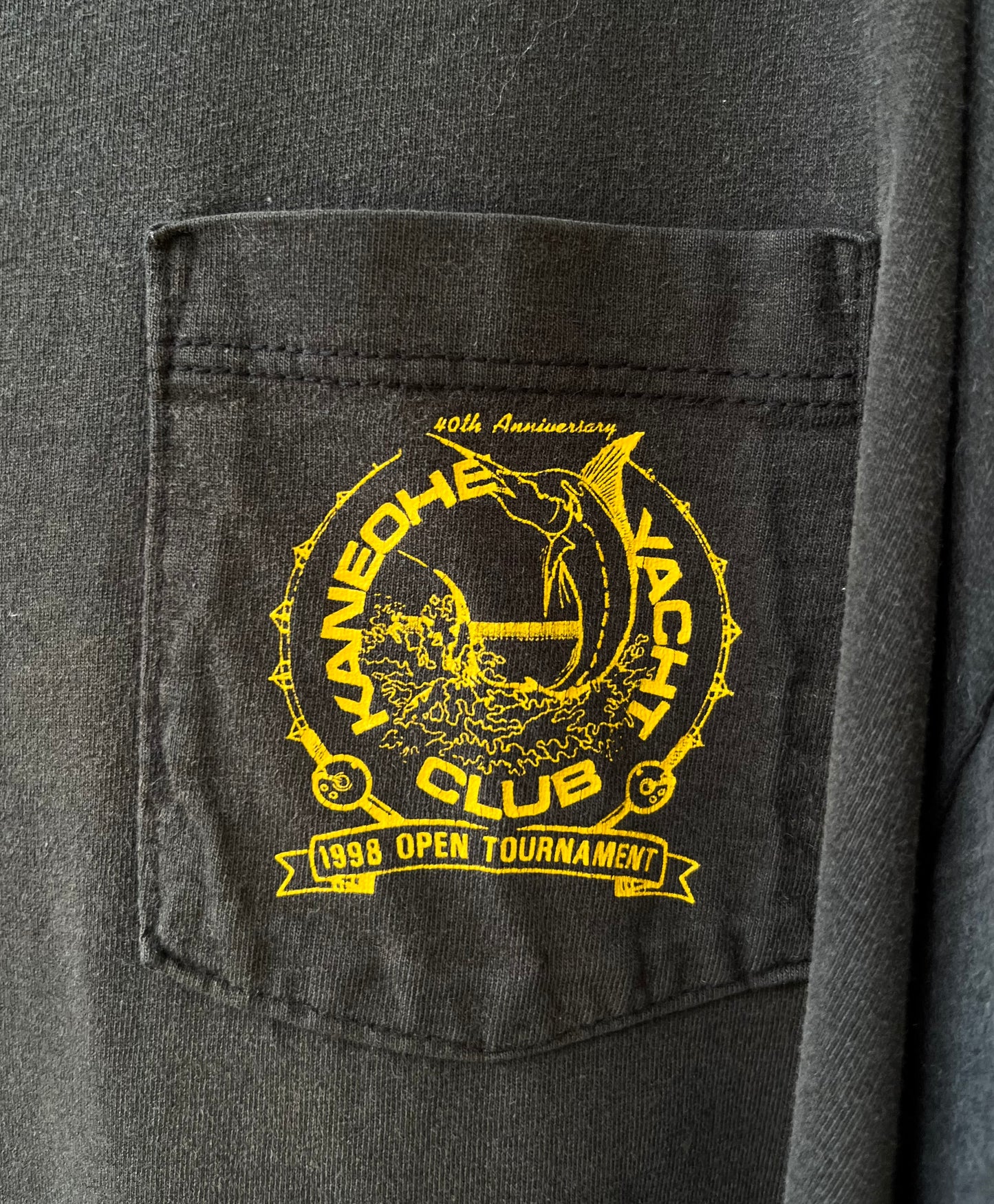 90s Kaneohe Yacht Club Hawaii Open Fishing Tournament Pocket T-Shirt (XL)
