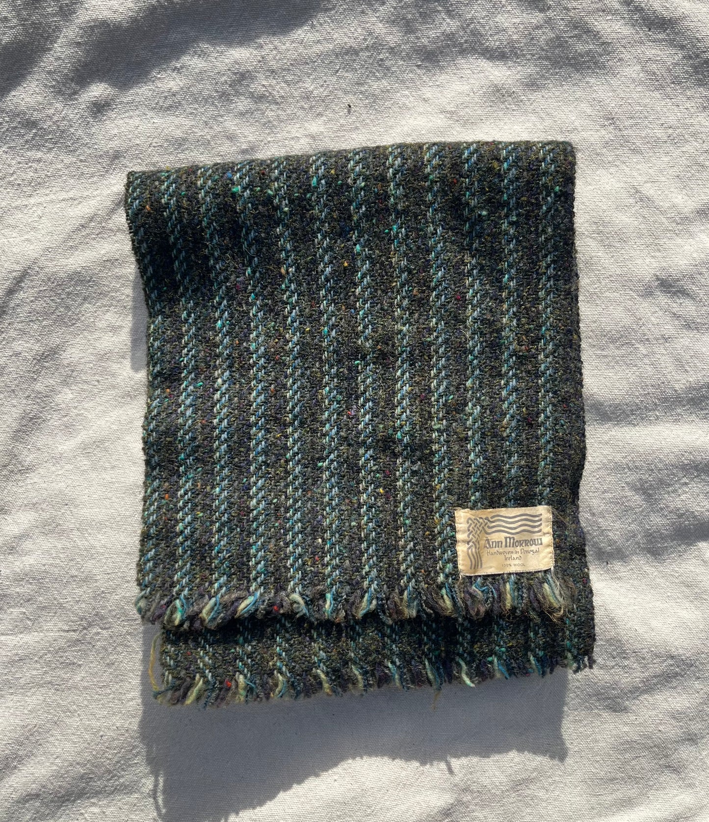 80s Ann Morrow Donegal Handwovens Ireland All Wool Scarf