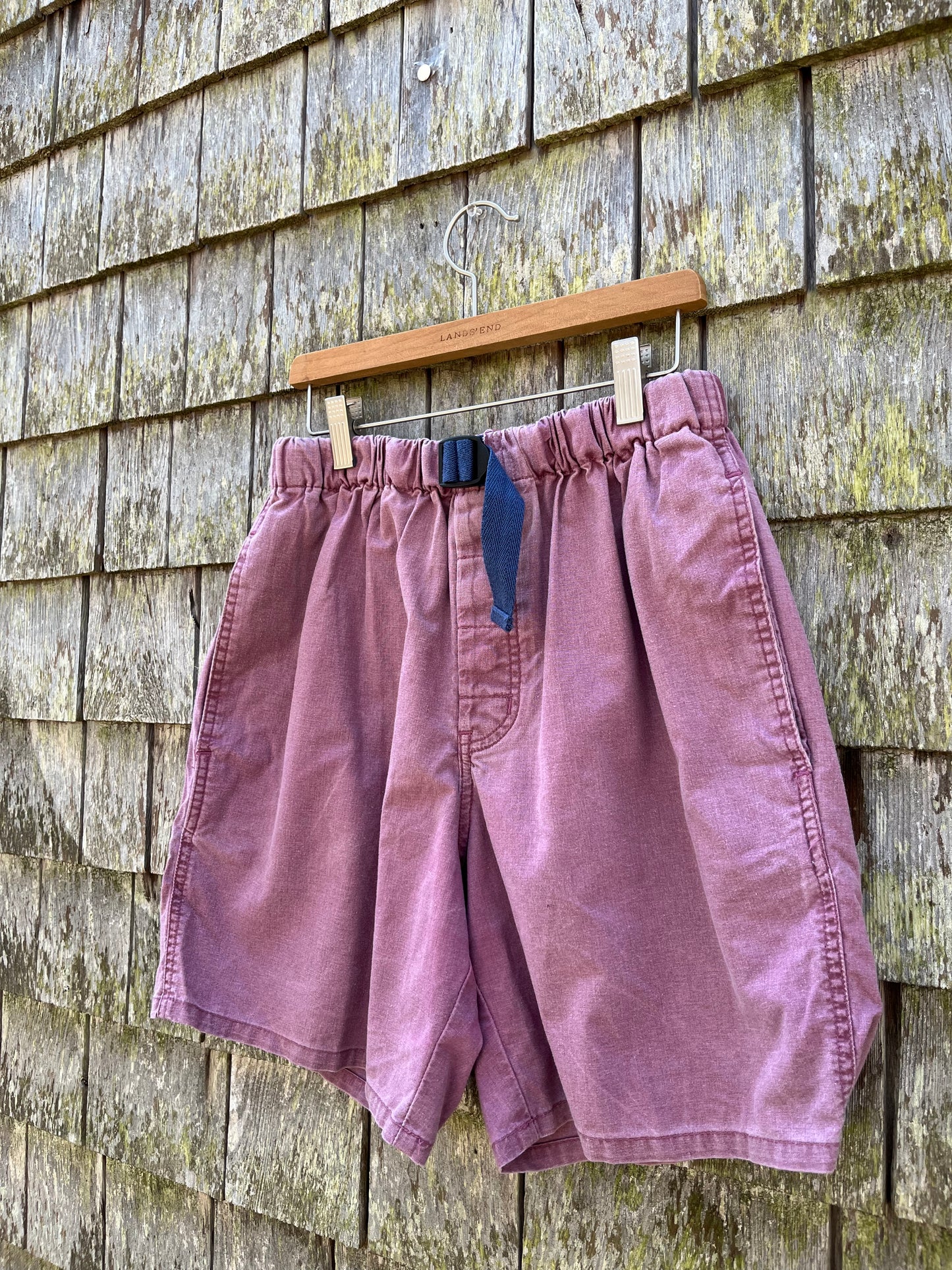 90s Smith & Hawken Pigment Dyed Cotton Strap Shorts (30"/7")
