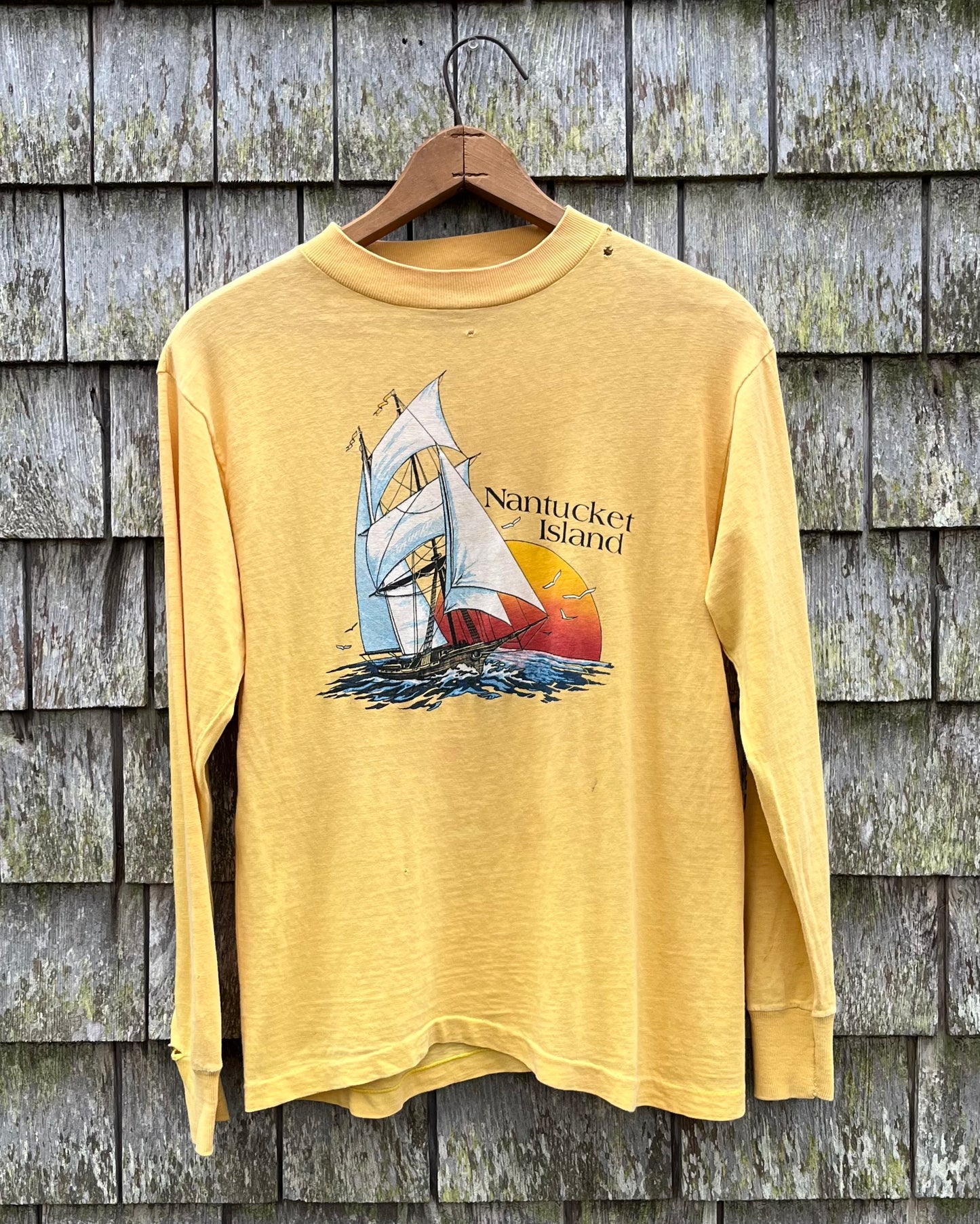 80s Nantucket Schooner Long Sleeve T-Shirt (S)