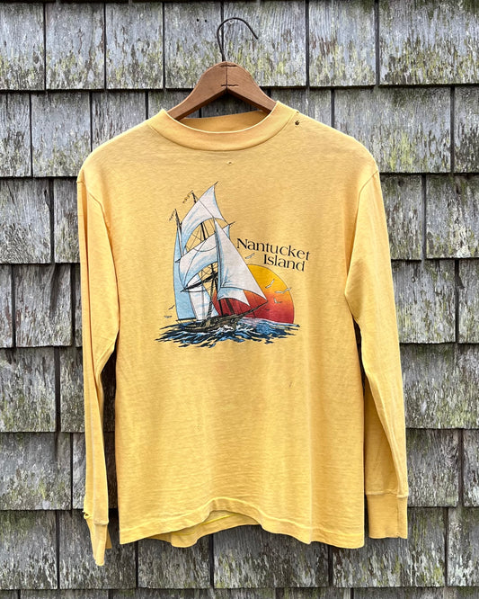 80s Nantucket Schooner Long Sleeve T-Shirt (S)