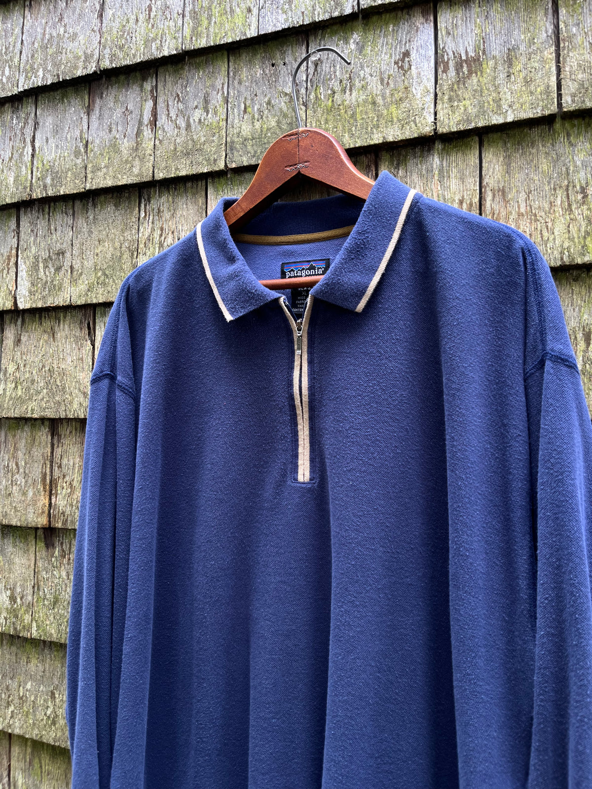90s Patagonia Quarter Zip Collar Long Sleeve Polo Shirt (XL)