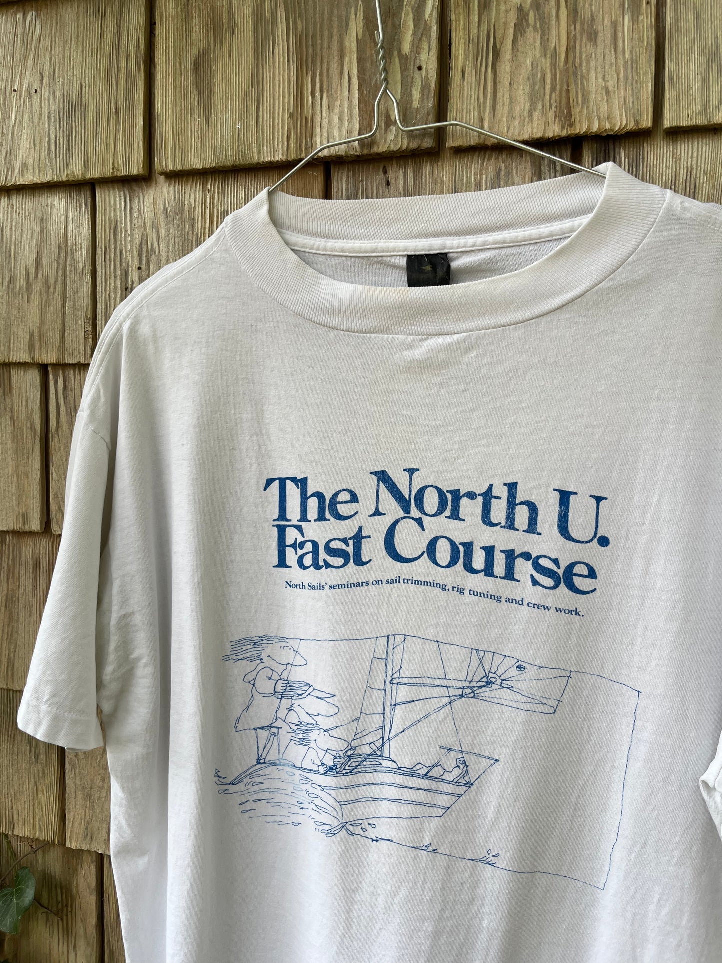 80s North Sails North U. Fast Course Sailing Seminars T-Shirt (L/XL)