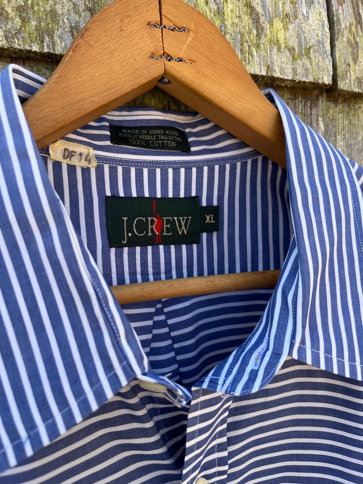 90s J.Crew Cotton Broadcloth Button Front Shirt (XL)