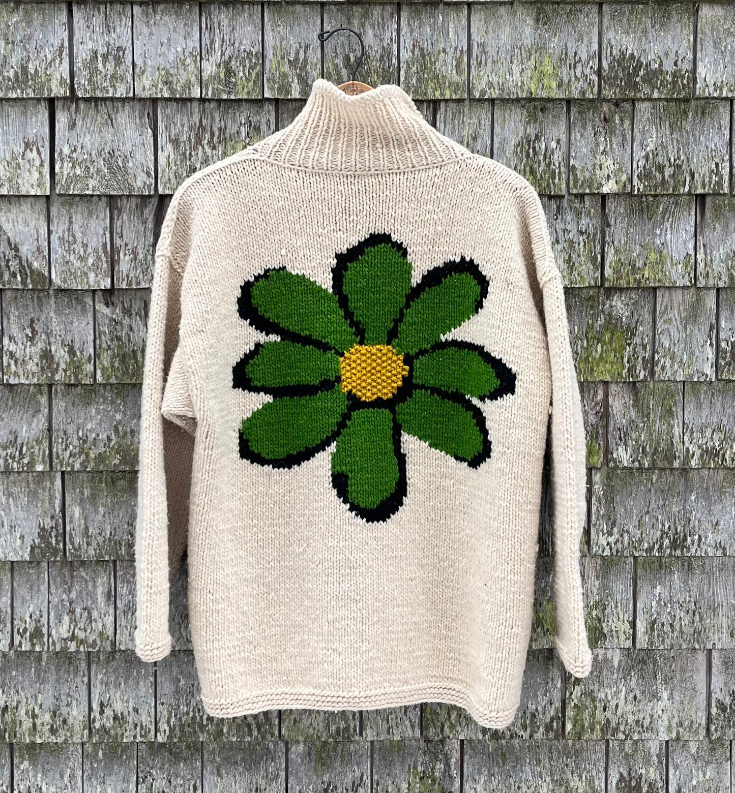 90s Rycchay Ecuador Wool Handknit Full Zip Sweater (L/XL)