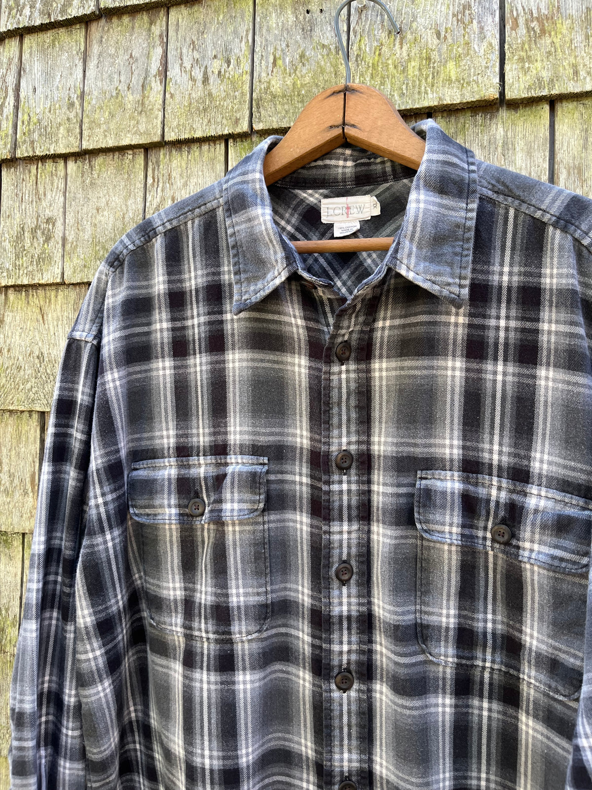 90s J.Crew Brushed Cotton Flannel Shirt (XL)