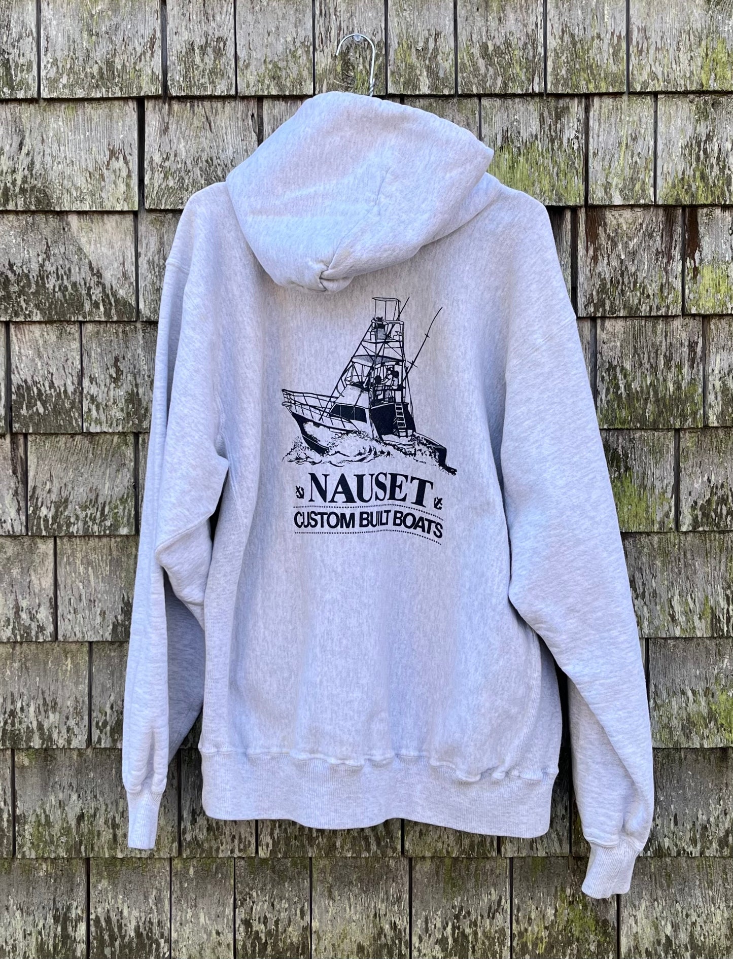 00s Nauset Marine Boatbuilders Hooded Sweatshirt (XL)