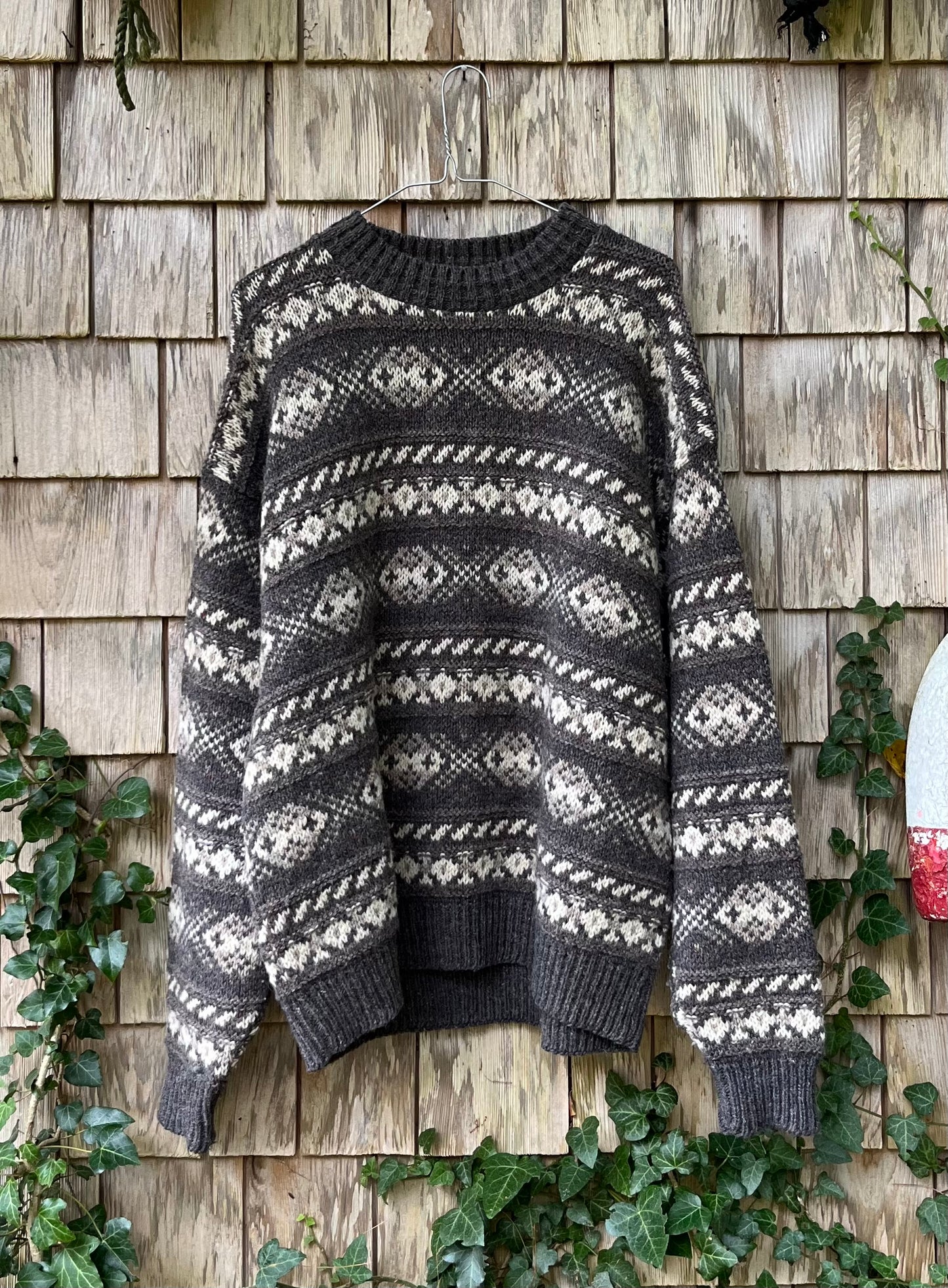 90s Eddie Bauer Wool Fair Isle Knit Sweater (L)