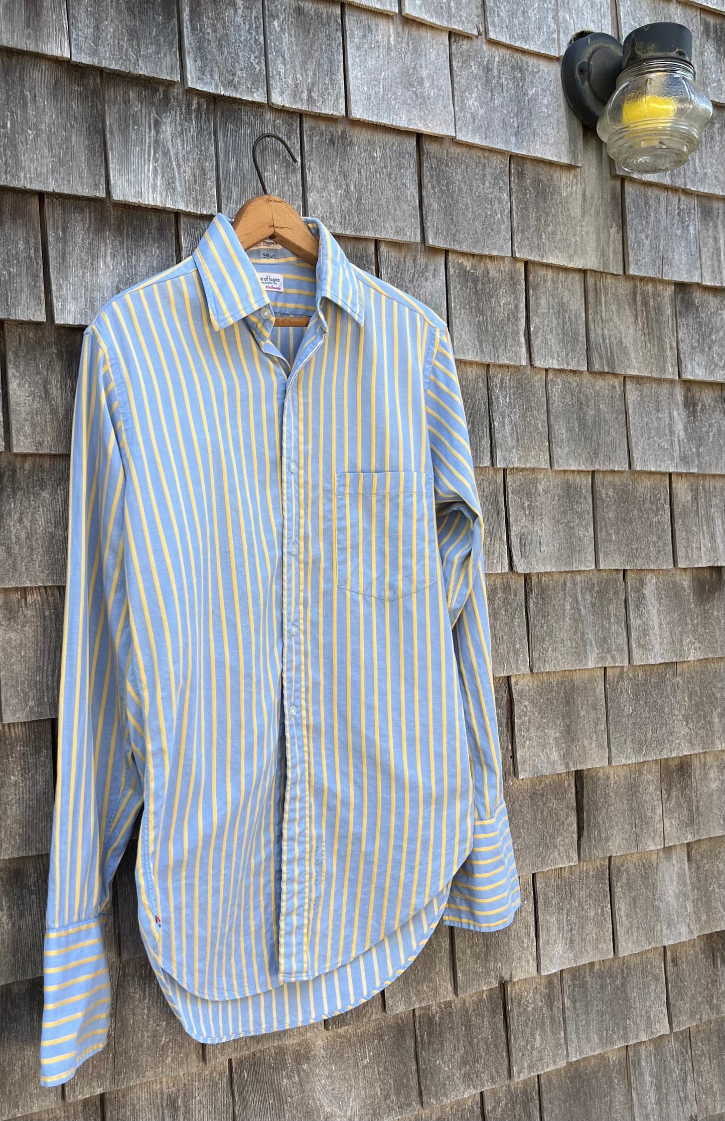 70s Hathaway ‘Monet Stripes’ French Cuff Button Front Shirt (14.5-3)