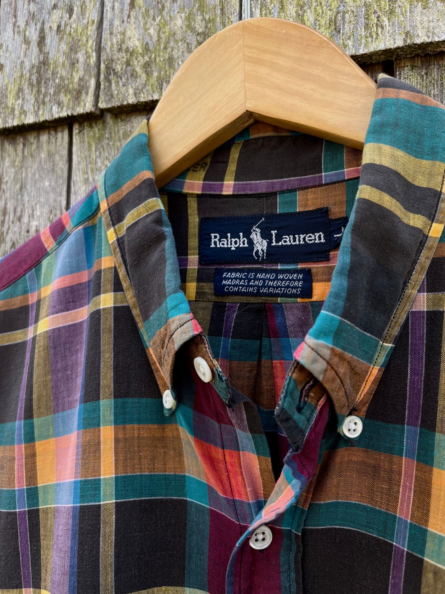 90s Polo Ralph Lauren Cotton Madras Button Down Shirt (L/XL)
