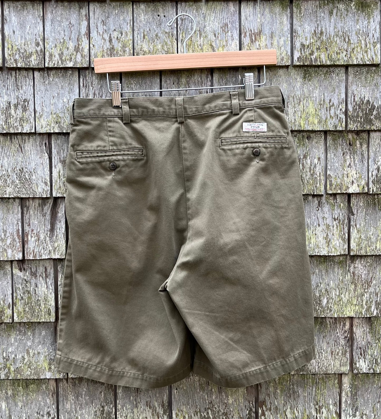 90s Polo Ralph Lauren Pleated Front Cotton Twill 'Tyler Shorts' (32/9”)