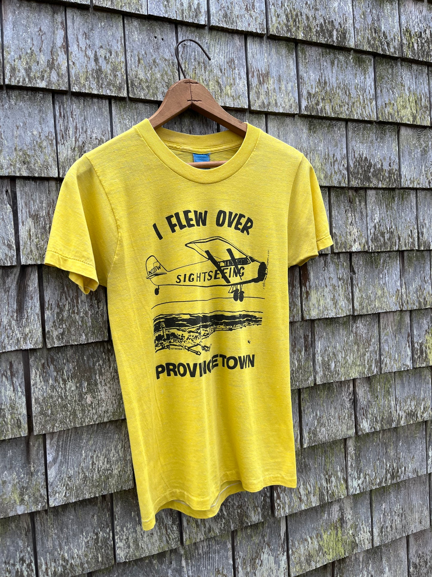 80s ‘I Flew Over Provincetown’ Sightseeing Biplane T-Shirt (XS)