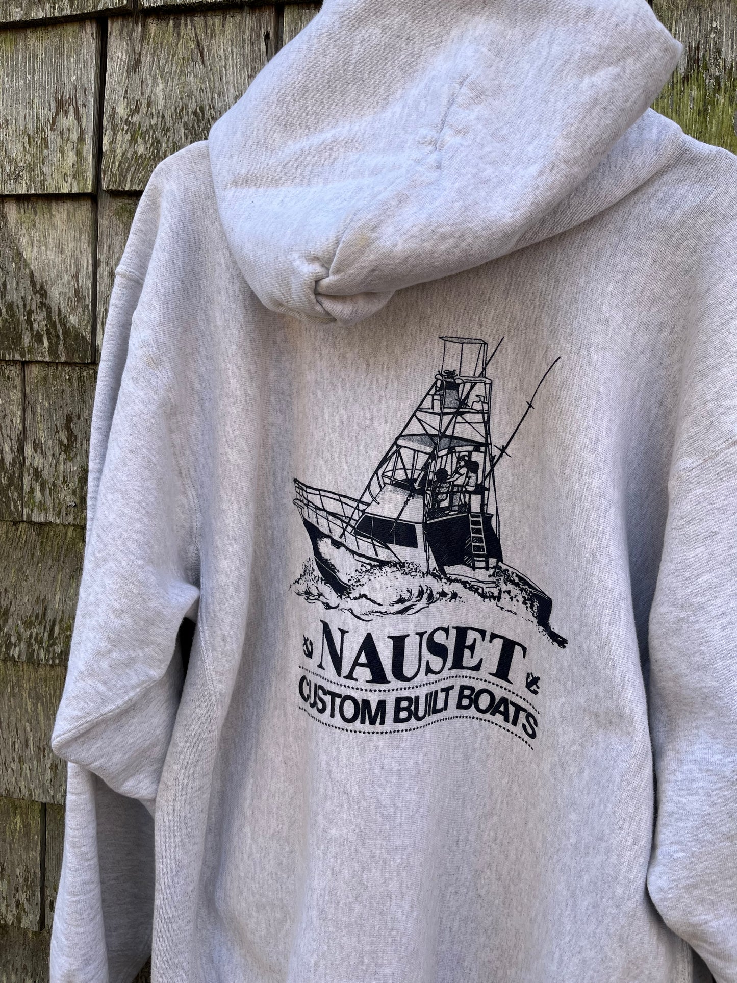 00s Nauset Marine Boatbuilders Hooded Sweatshirt (XL)