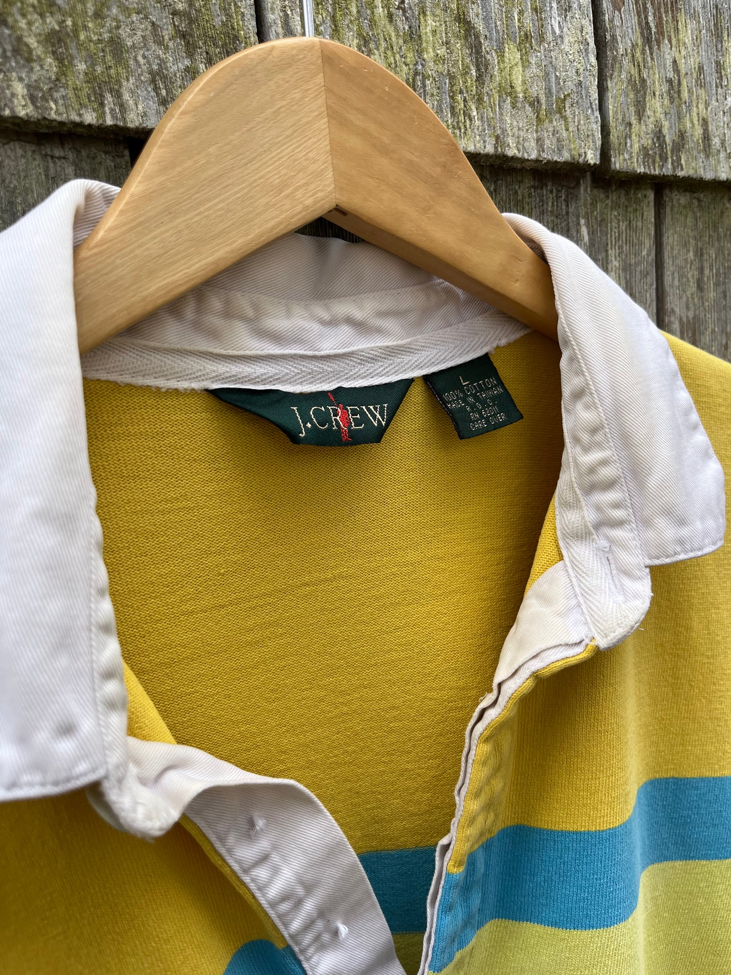 90s J.Crew Striped Cotton Rugby Shirt (L)