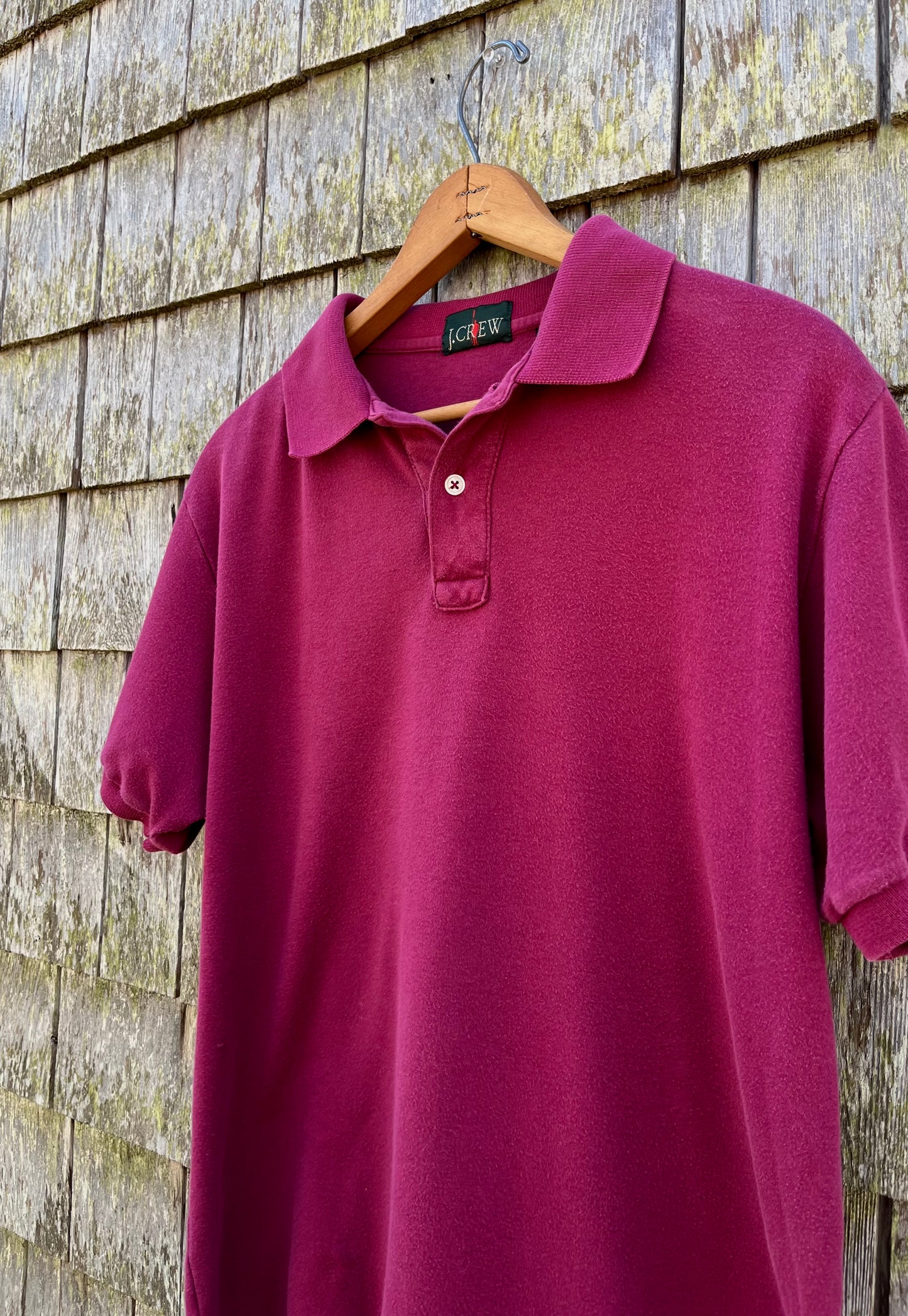 90s J.Crew Cotton Jersey Knit Polo Shirt (M)