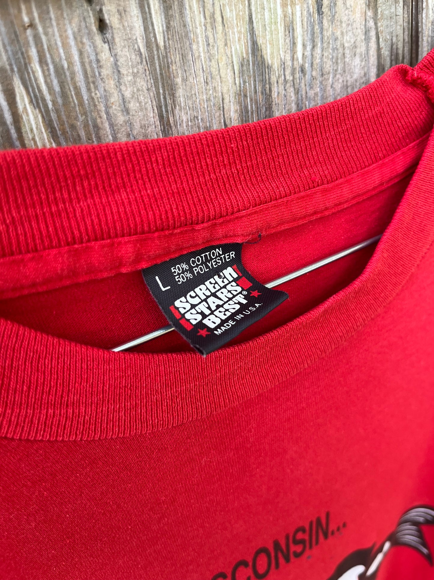 90s Wisconsin Cow Print Musky T-Shirt (M)