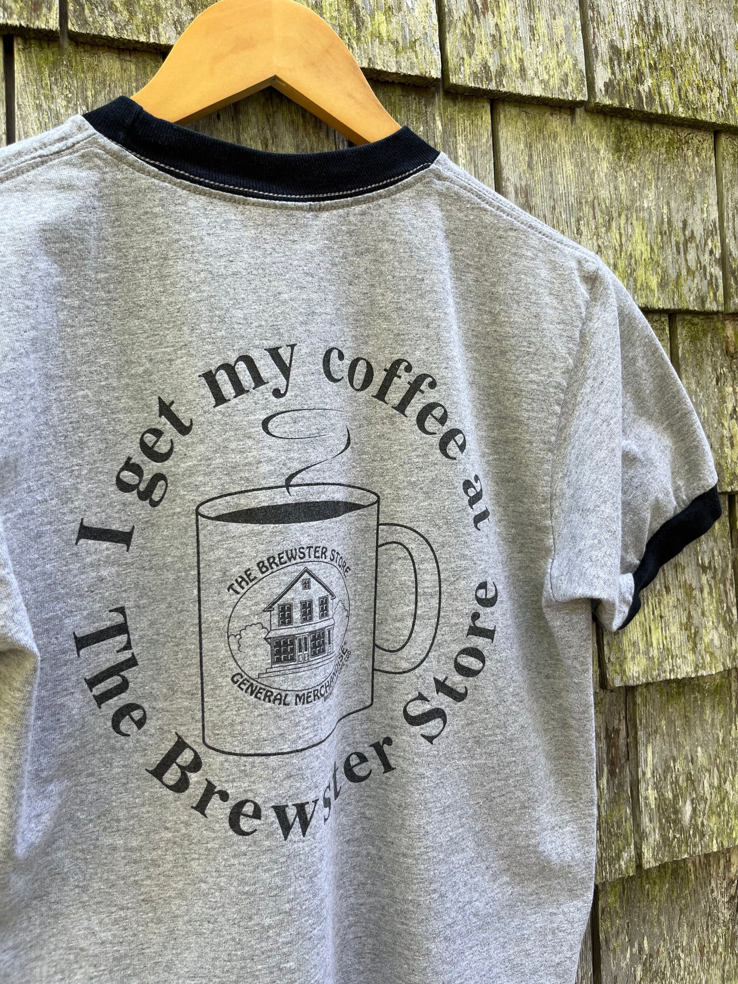 00s Brewster General Store ‘Got Coffee?’ Cropped Ringer T-Shirt (S)