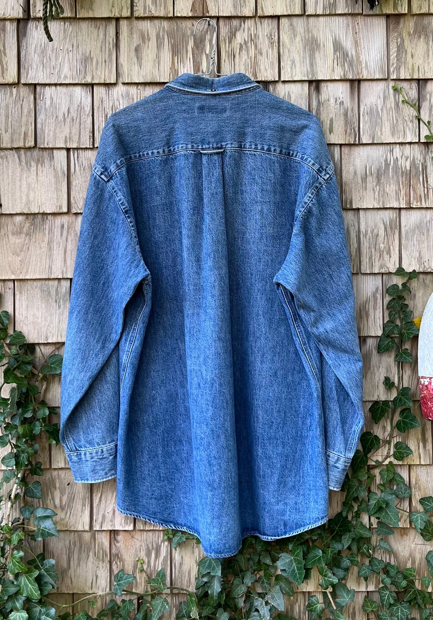 90s Nordstrom Heavyweight Cotton Denim Button Down Shirt (XL)