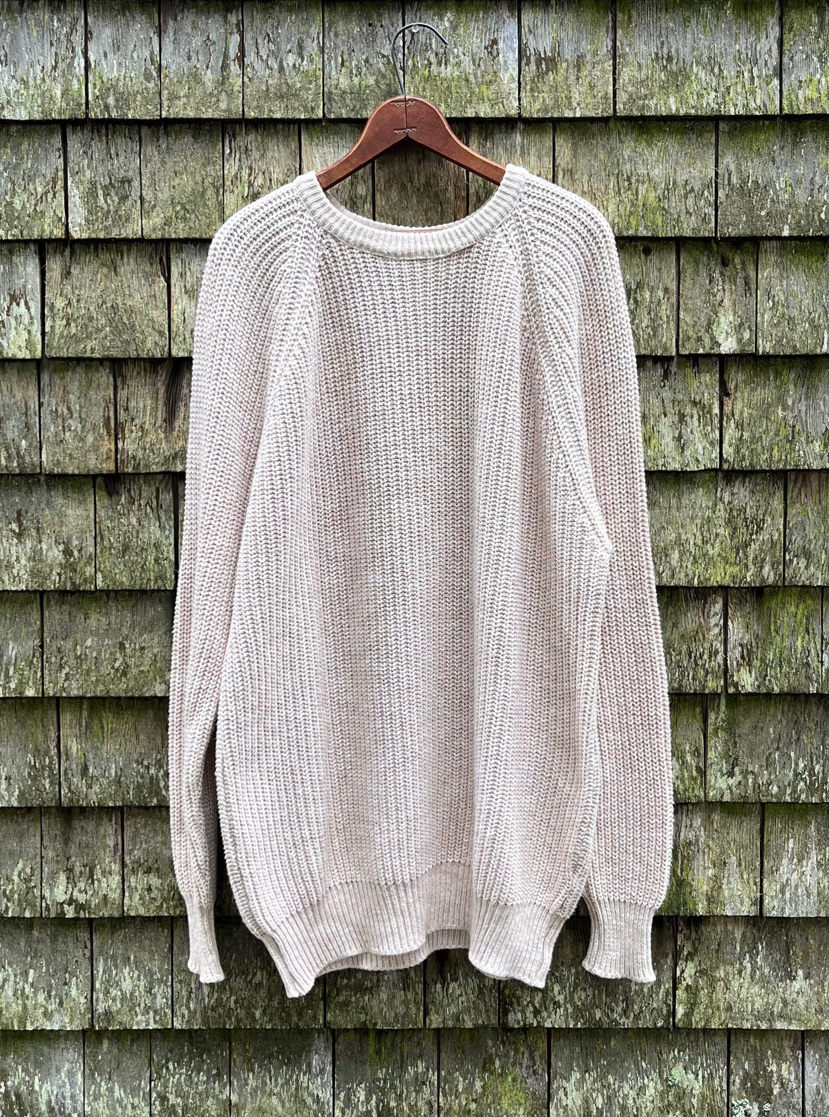 90s L.L. Bean Raglan Sleeve Variegated Cotton Knit Sweater (XL)