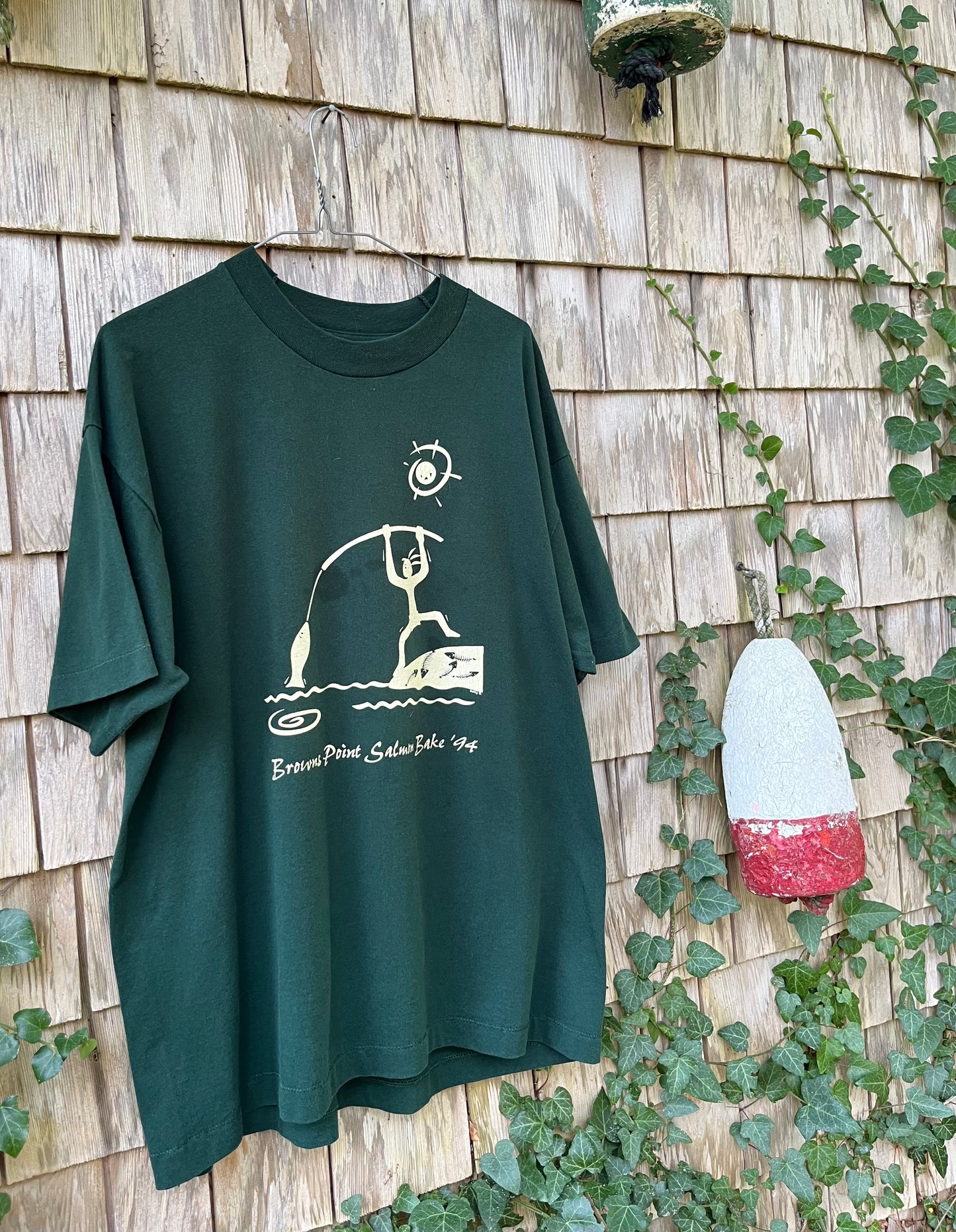 90s Brown's Point Salmon Bake Tacoma Washington T-Shirt (L/XL)