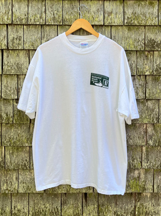 90s Nantucket Beach Permit T-Shirt (XL/XXL)