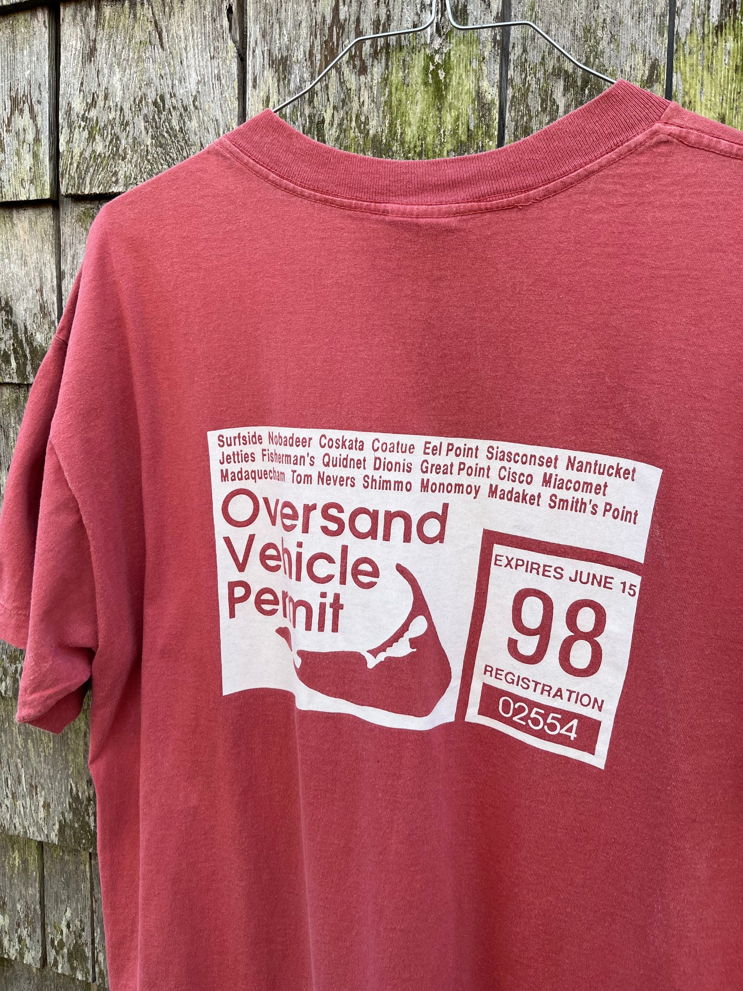 90s Nantucket Over Sand Vehicle Permit T-Shirt (L)