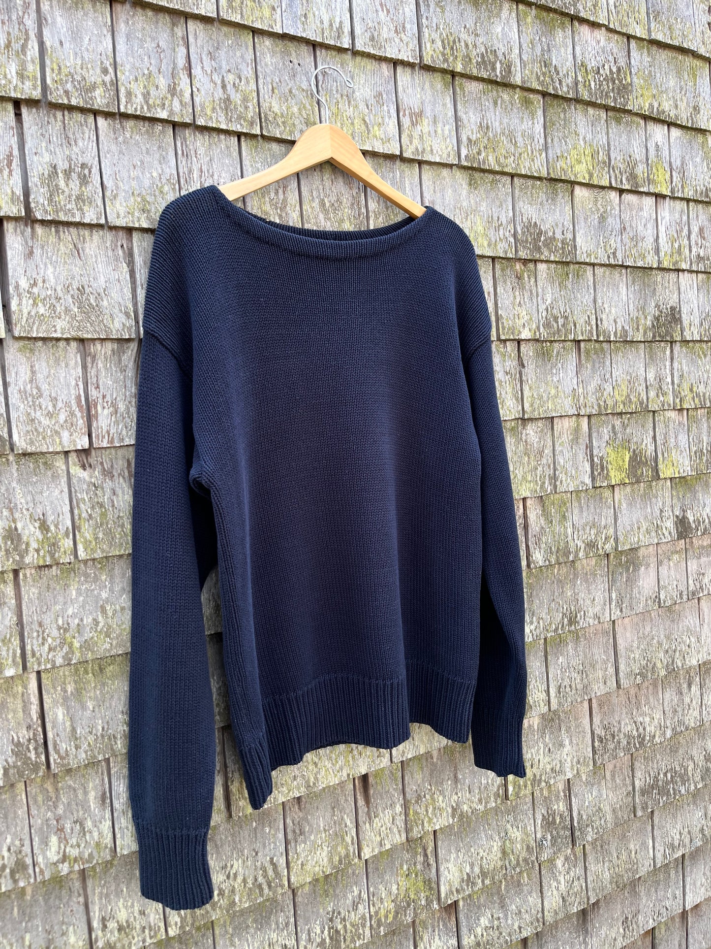 80s J.Crew Cotton Boatneck Knit Sweater (L/XL)