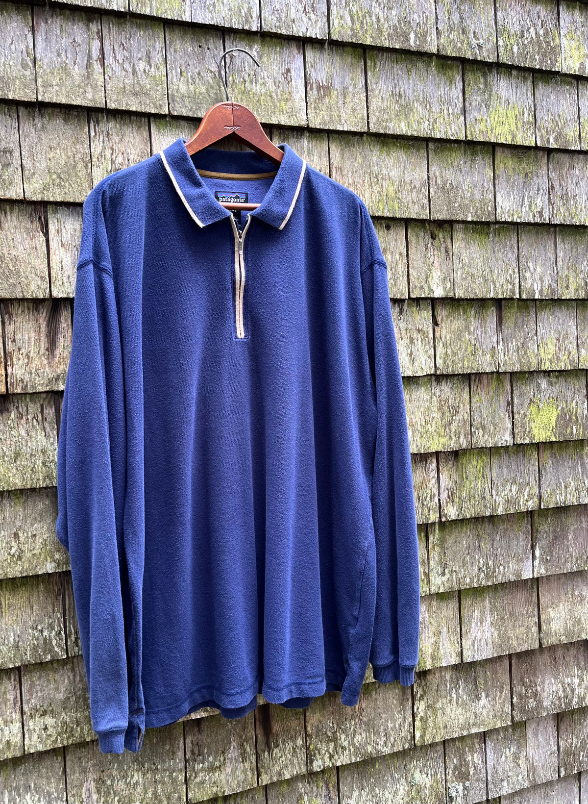 90s Patagonia Quarter Zip Collar Long Sleeve Polo Shirt (XL)