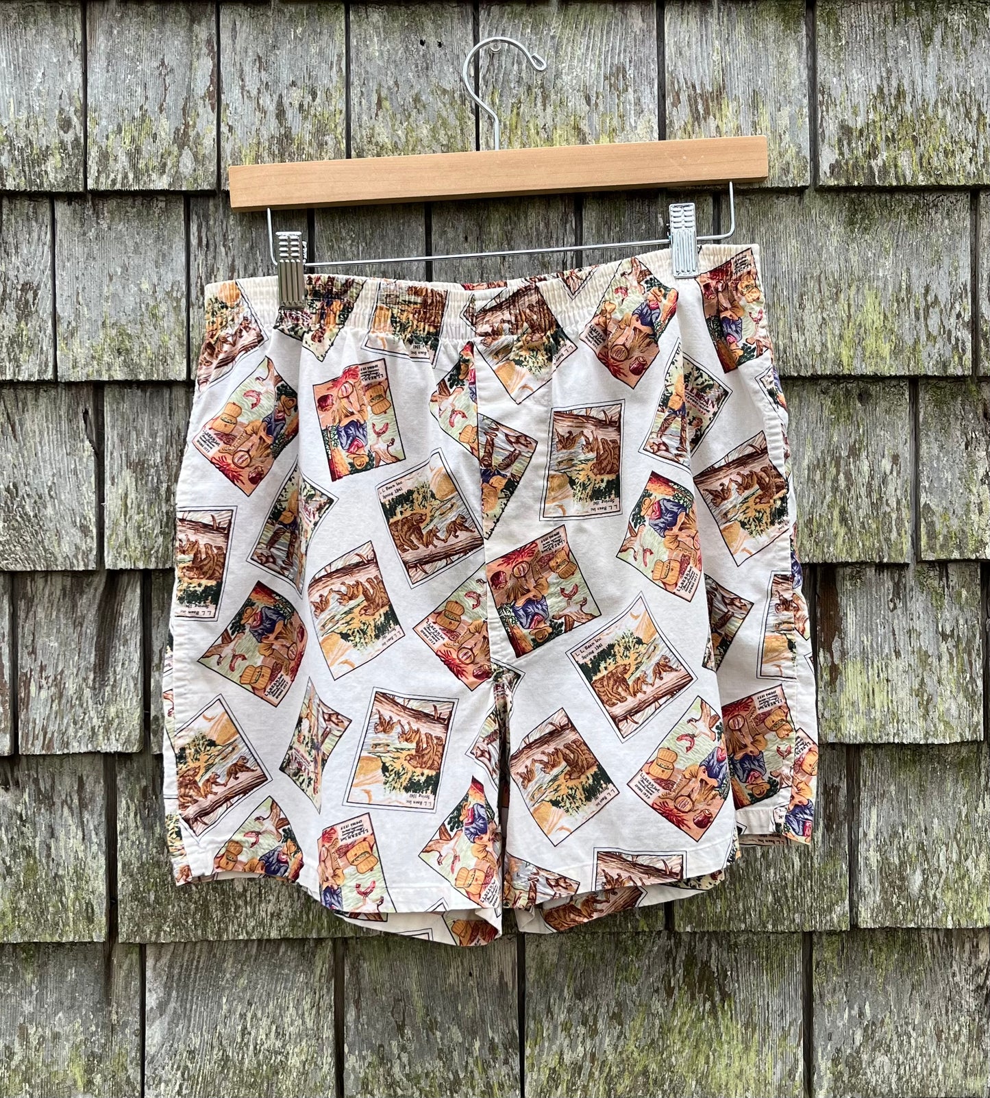 90s L.L. Bean Catalog Covers Print Cotton Boxer Shorts (L)