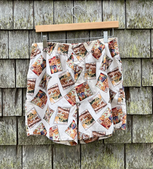 90s L.L. Bean Catalog Covers Print Cotton Boxer Shorts (L)