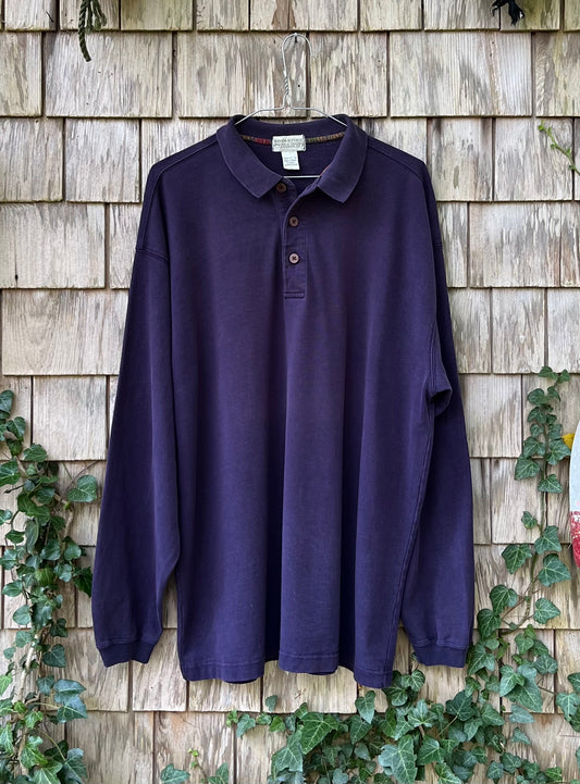 90s Banana Republic Long Sleeve Cotton Polo Shirt (L)