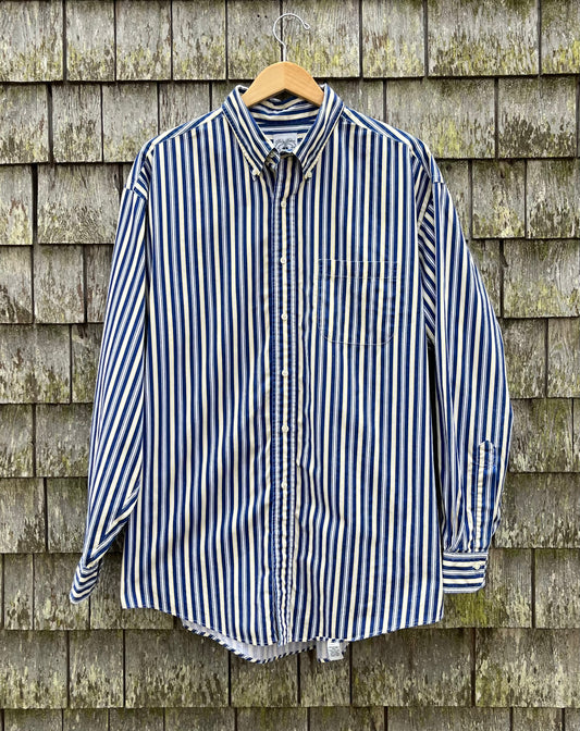 90s Brooks Brothers Striped Broadcloth Cotton Button Down ‘Sport Shirt’ (XL)