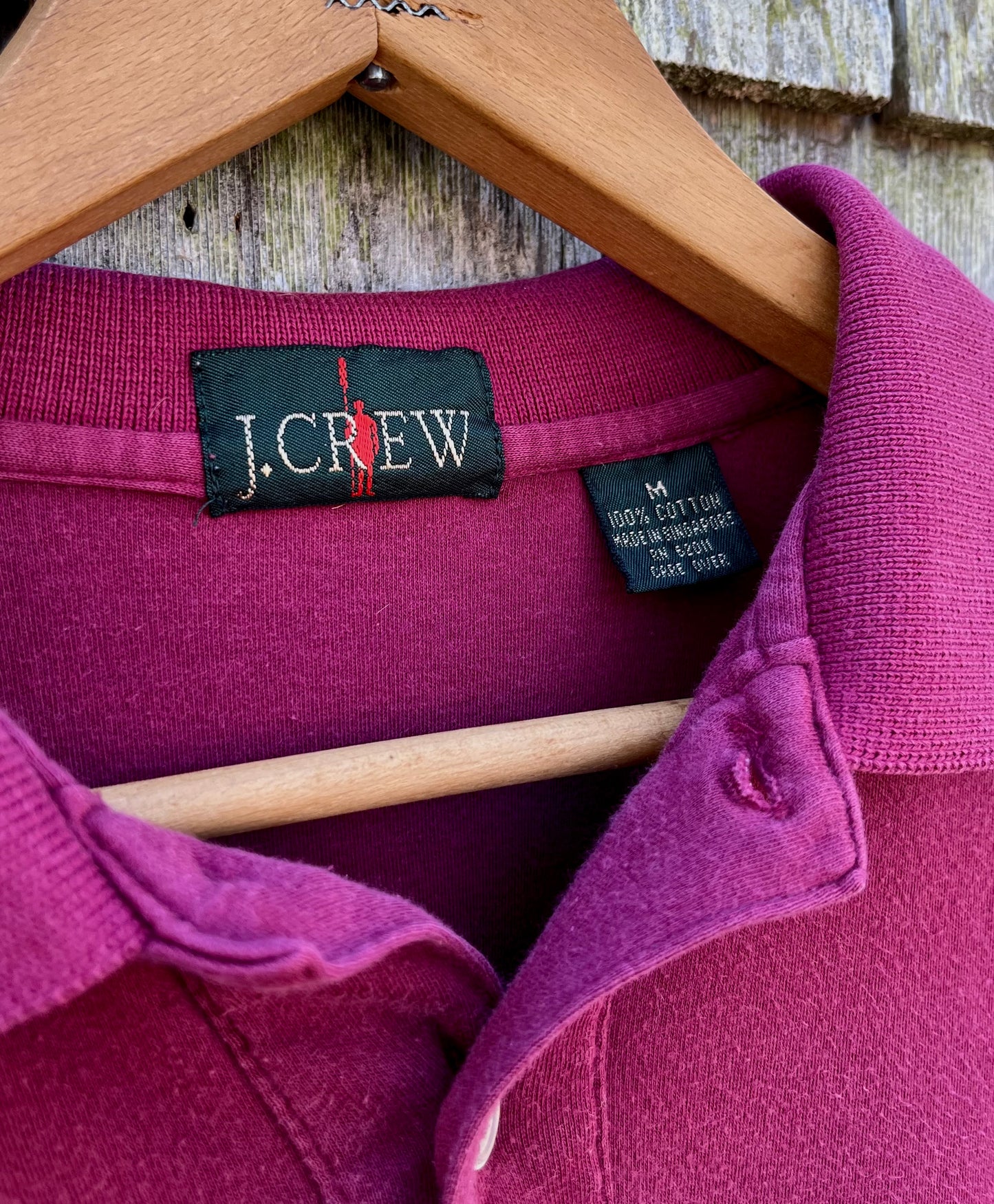 90s J.Crew Cotton Jersey Knit Polo Shirt (M)