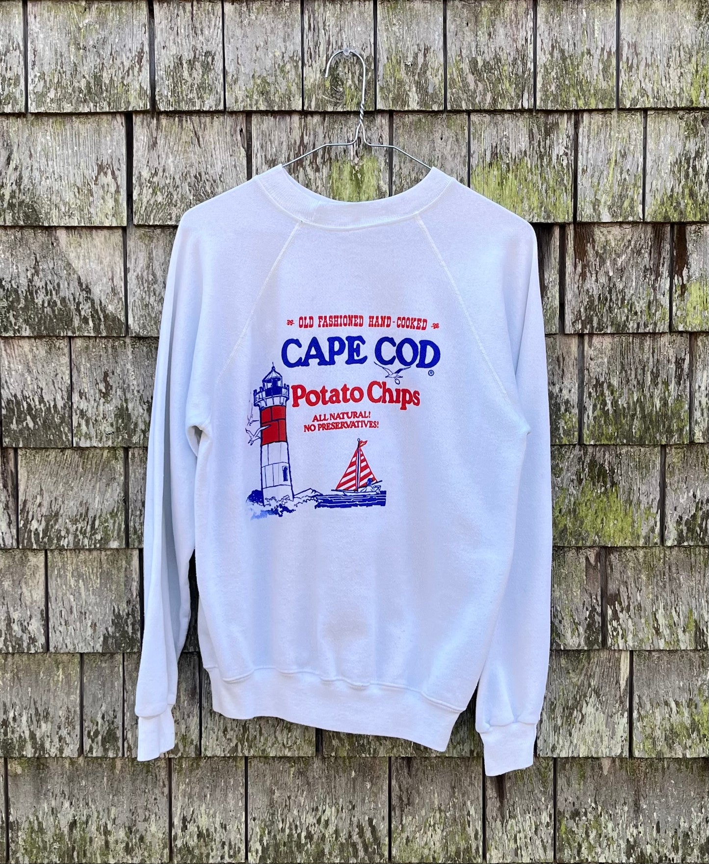80s Cape Cod Potato Chips Raglan Sleeve Crewneck Sweatshirt (M)