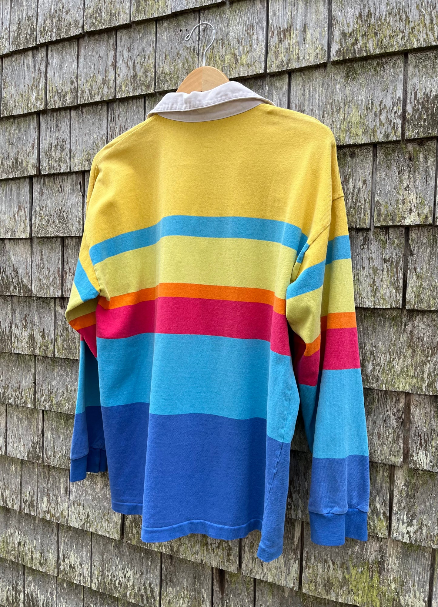 90s J.Crew Striped Cotton Rugby Shirt (L)