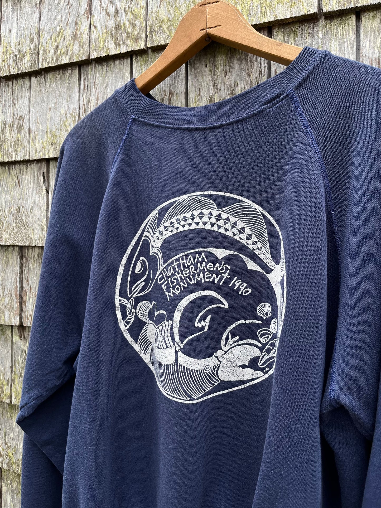 90s Chatham Fisherman’s Monument Raglan Sleeve Crewneck Sweatshirt (L/XL)