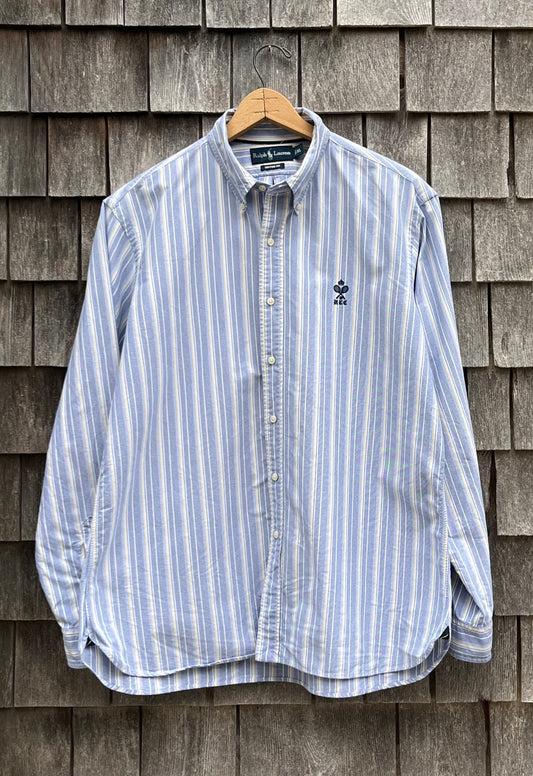 00s Polo Ralph Lauren Striped Cotton Oxford Cloth Button Down Shirt (XL)