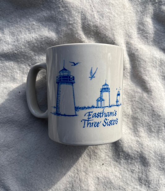 90s Eastham Three Sisters Lighthouse Rededication Souvenir Coffee Mug