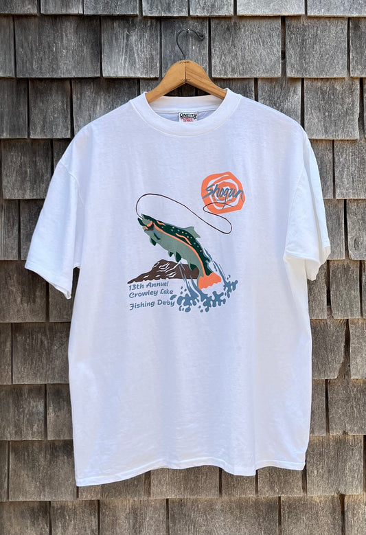 90s Shogun 13th Annual Crowley Lake Fishing Derby Mammoth Lakes California T-Shirt (XL)