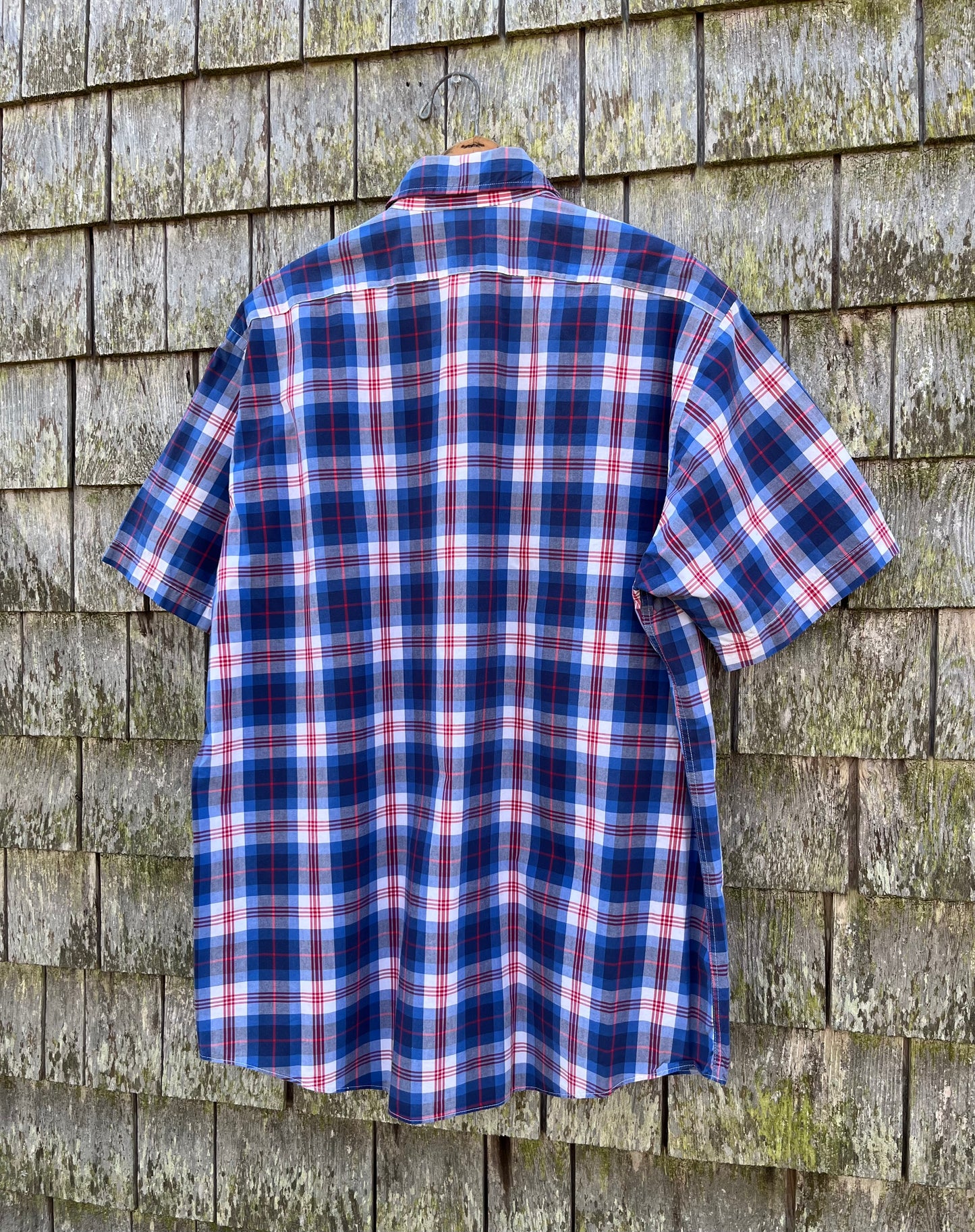 80s L.L. Bean Short Sleeve Cotton Button Front Shirt (L/XL)