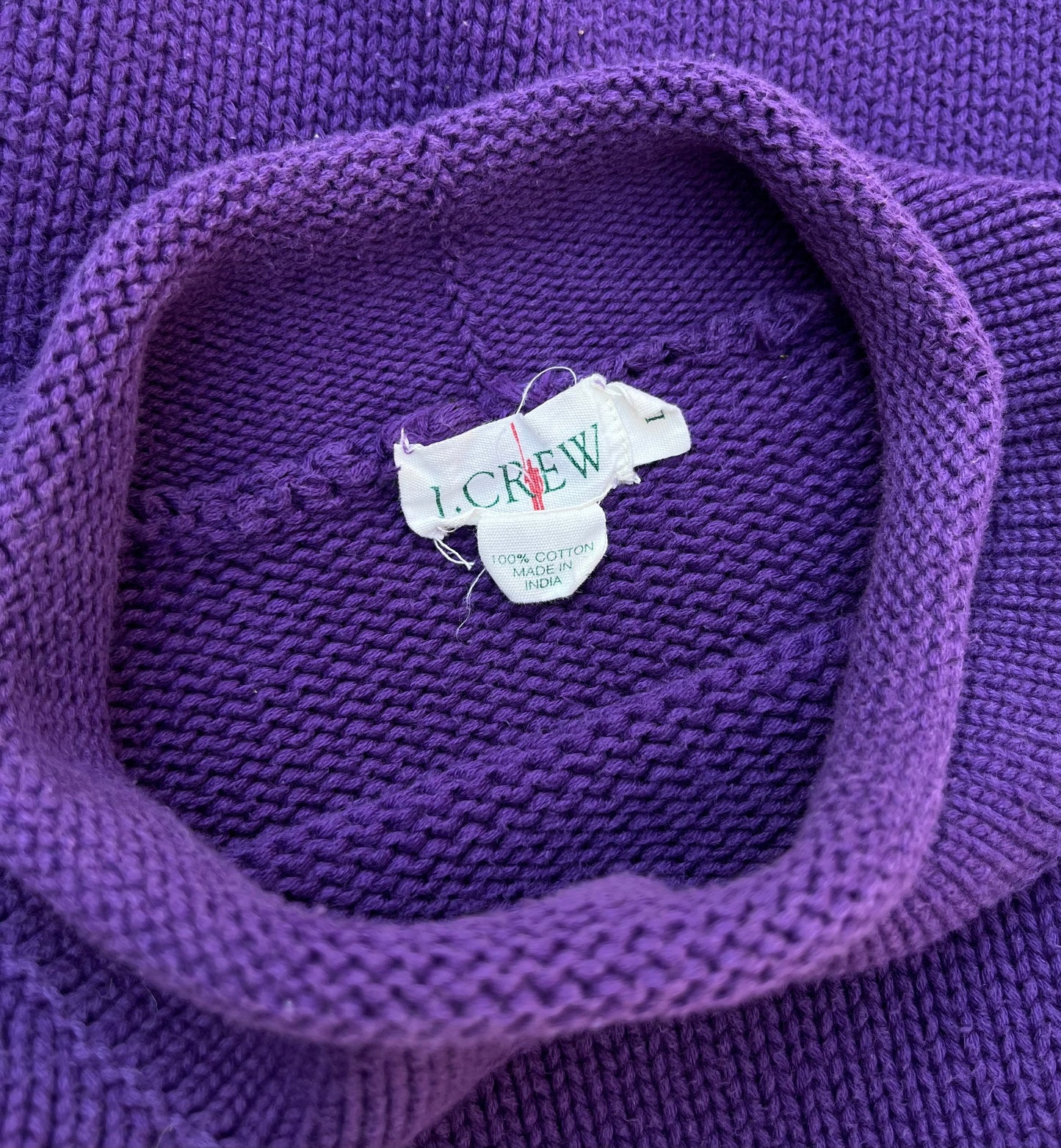 90s J. Crew Roll Neck Cotton Sweater (L/XL)