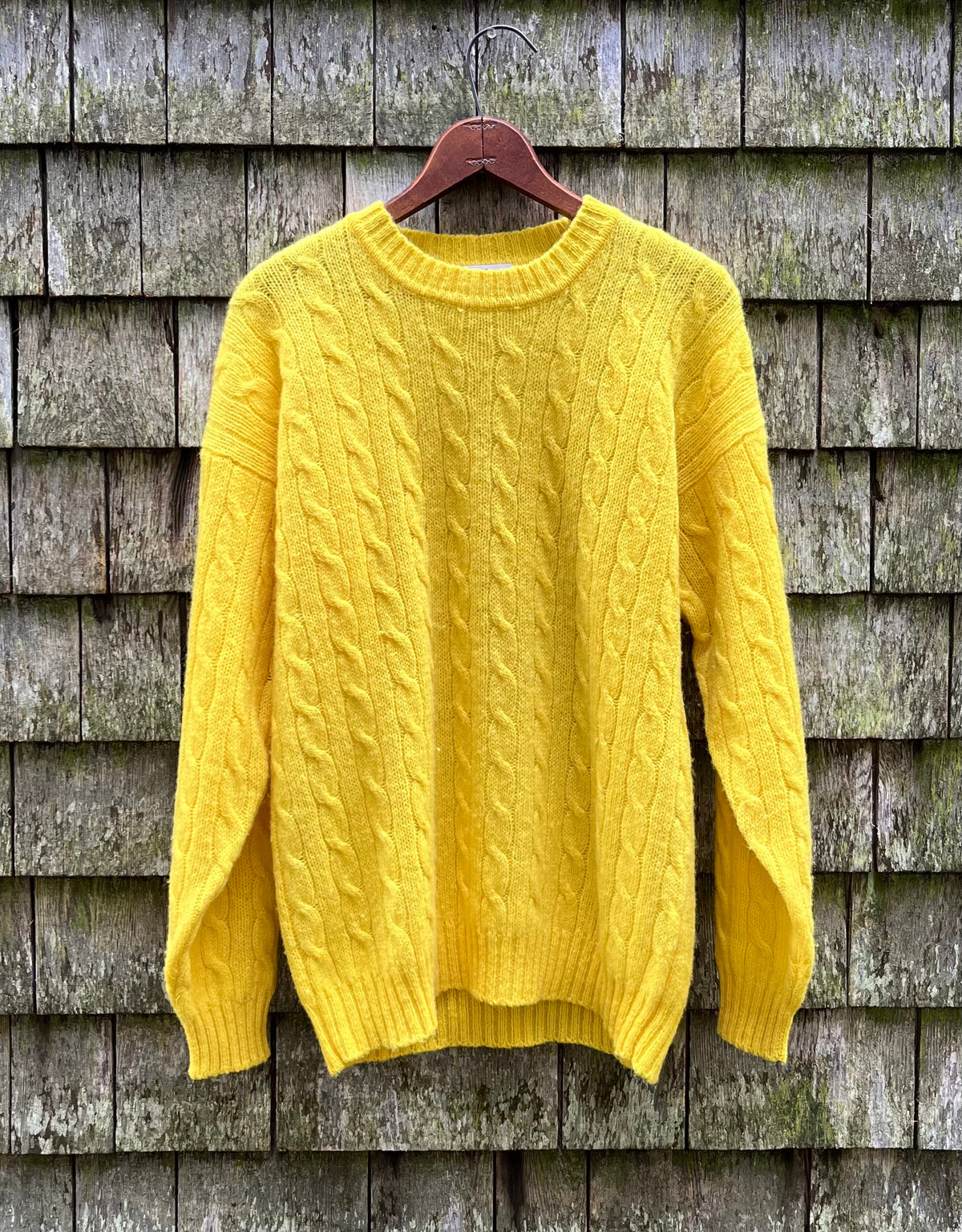 90s Lady Clansman Shetland Wool Cable Knit Sweater (M)
