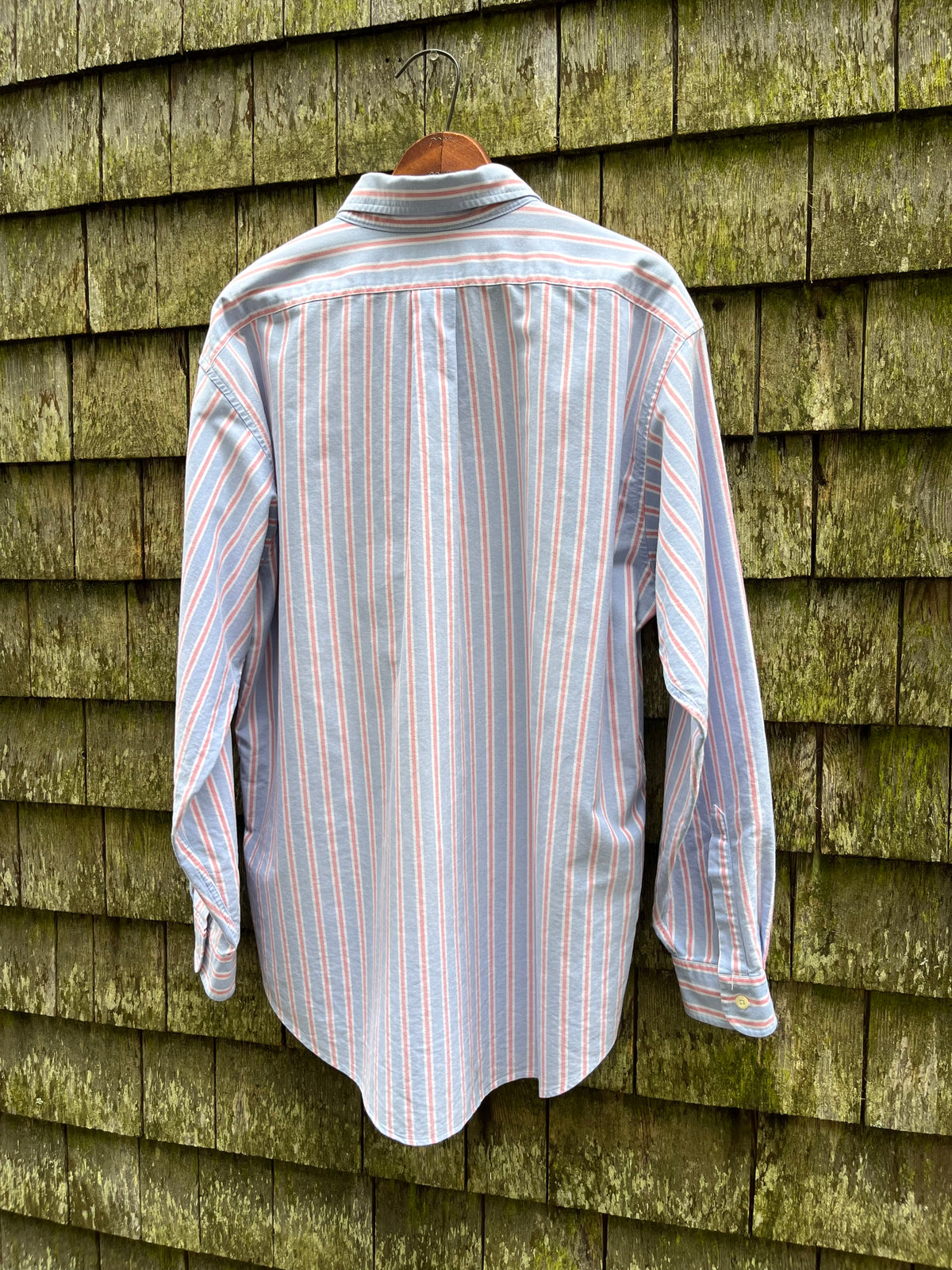 90s J.Crew Candy Stripe Cotton Oxford Cloth Button Down Shirt (L)
