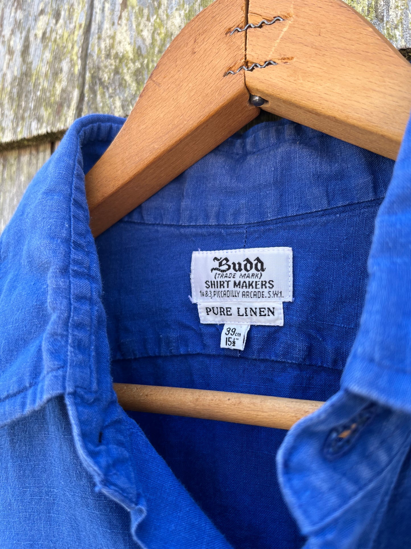 90s Budd Shirtmakers London Linen Button Front Shirt (M/L)